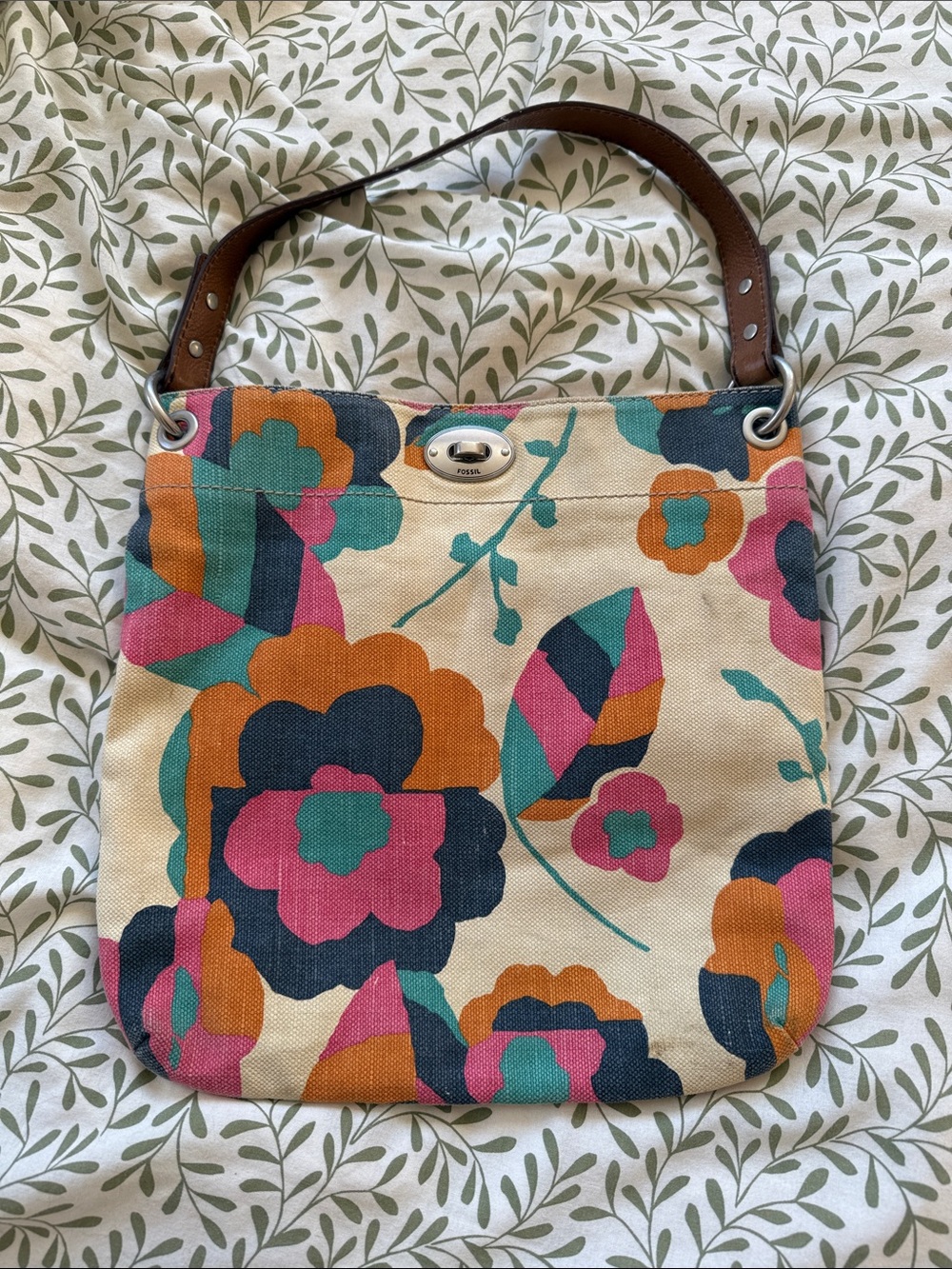 Fossil purse - floral canvas